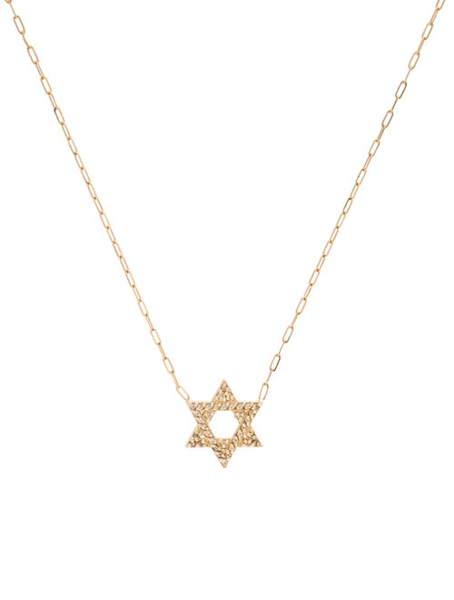 Necklace 14K Diamond Star of David Pendant Necklace