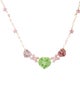 Necklace 18K Spinel & Peridot Heart Station Necklace