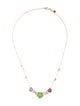Necklace 18K Spinel & Peridot Heart Station Necklace
