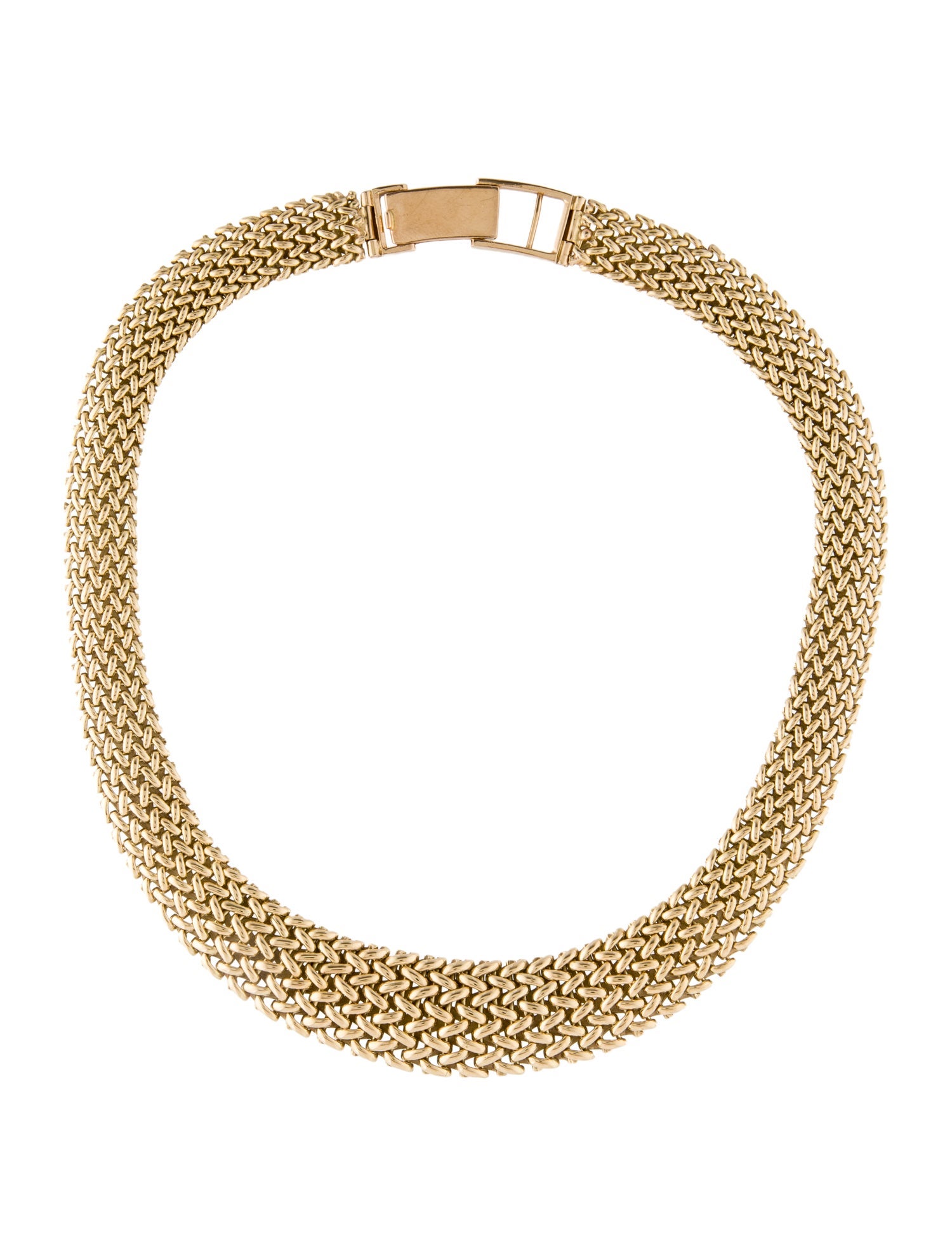 Necklace 14K Woven Overlap Collar