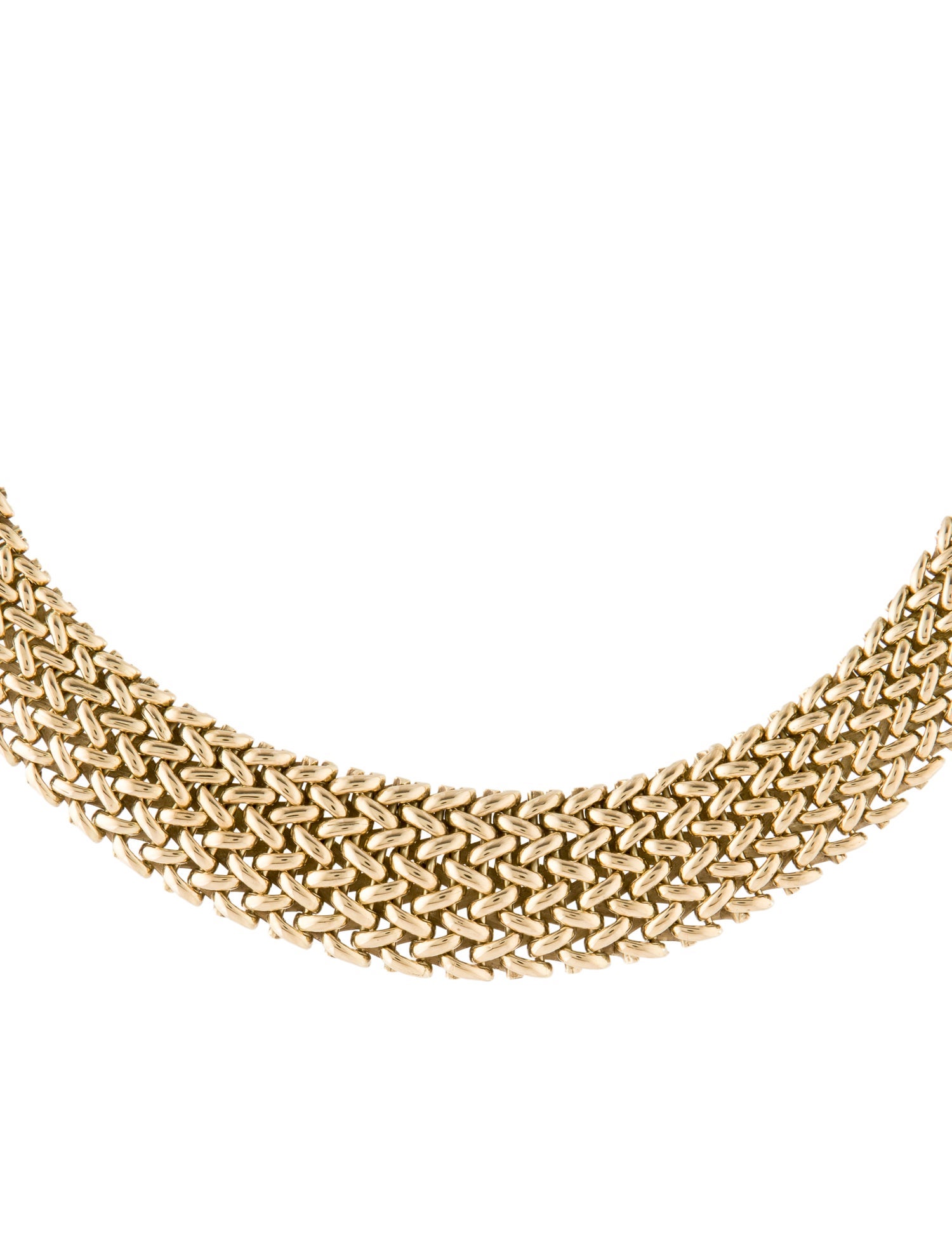 Necklace 14K Woven Overlap Collar