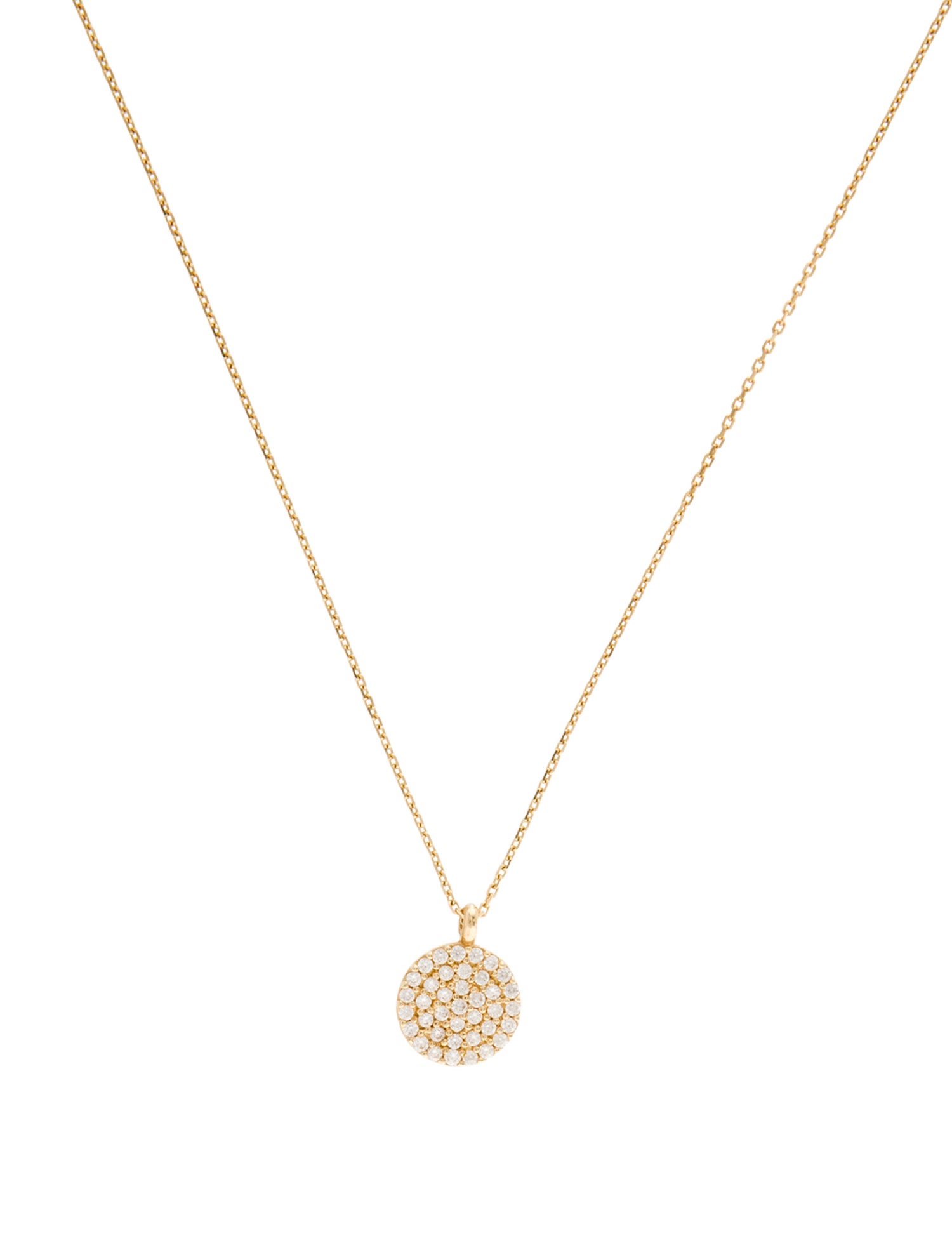 Necklace 14K Diamond Mini Disc Pendant