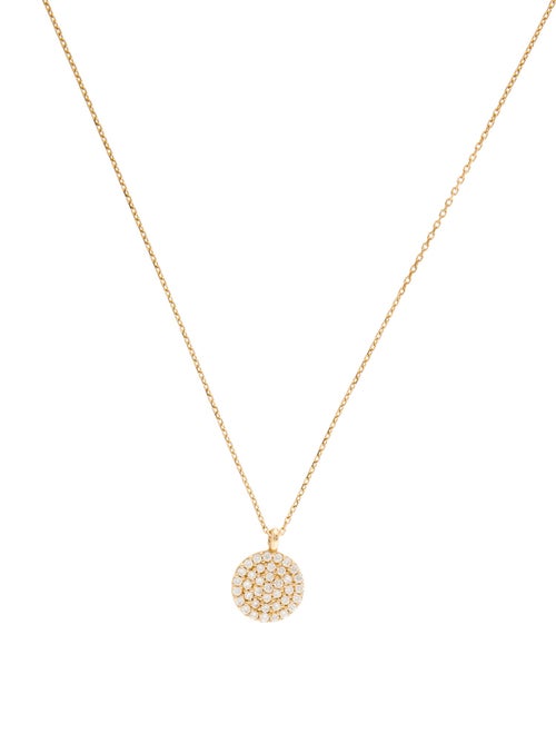 Necklace 14K Diamond Mini Disc Pendant Necklace