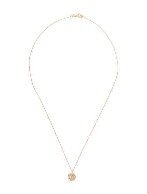 Necklace 14K Diamond Mini Disc Pendant Necklace