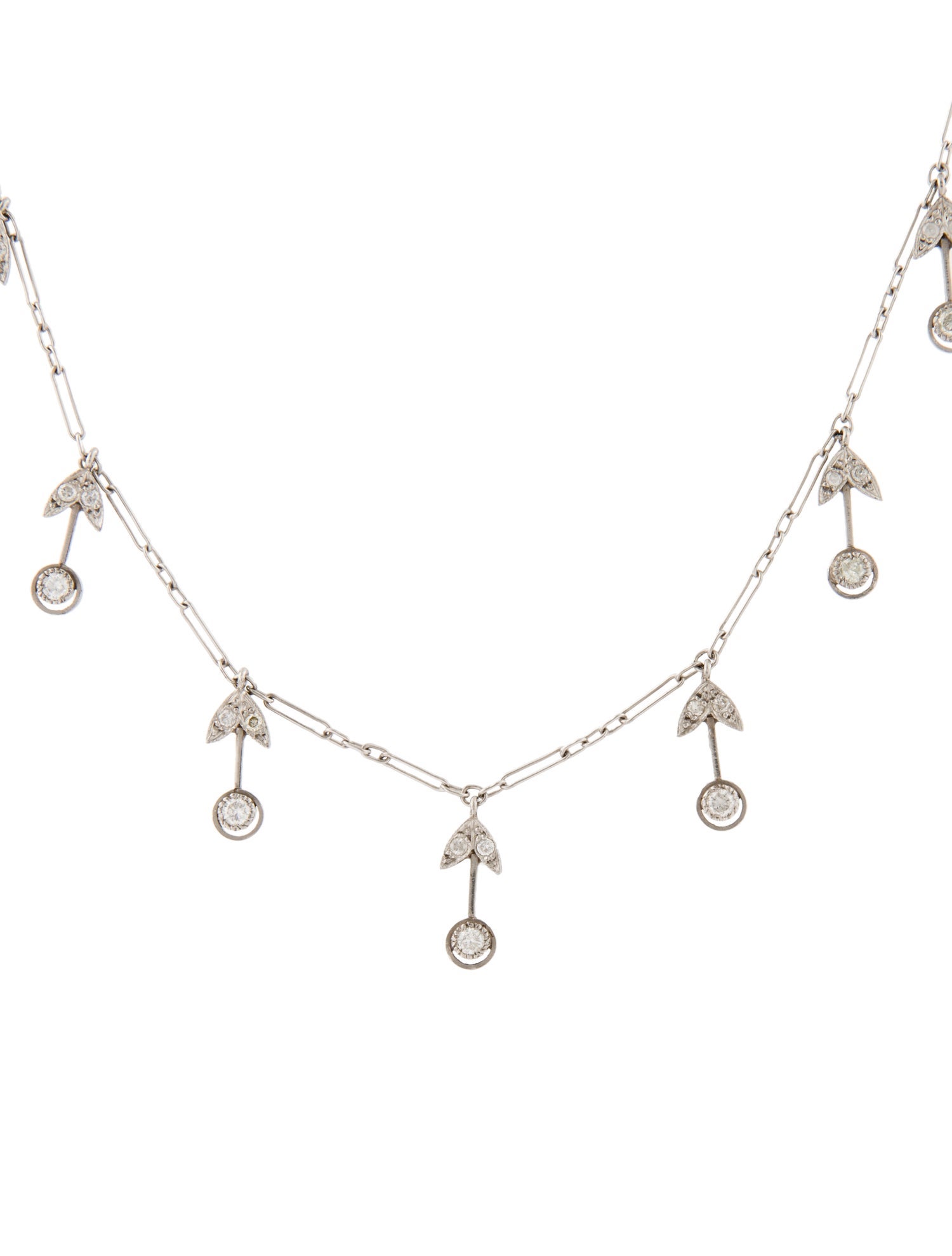 Necklace Platinum Diamond Arrow Station