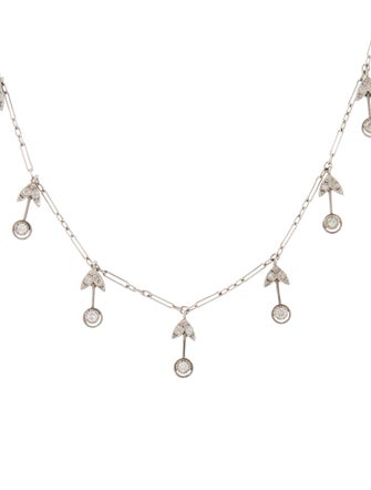 Necklace Platinum Diamond Arrow Station Necklace