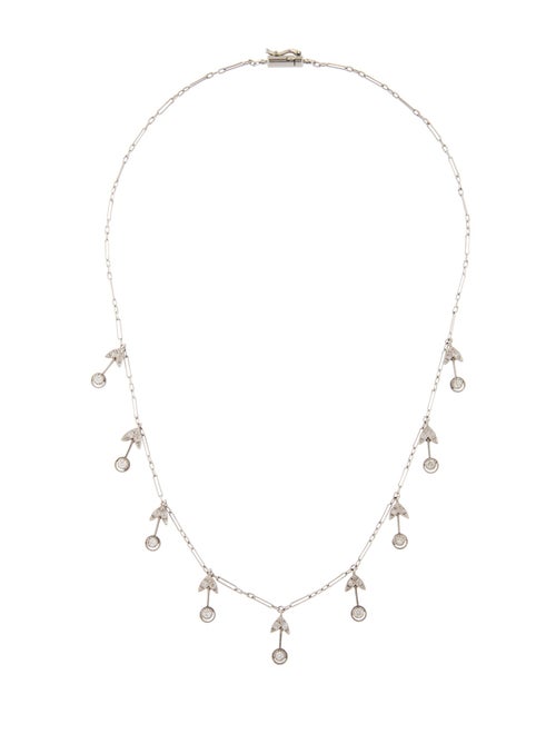 Necklace Platinum Diamond Arrow Station Necklace