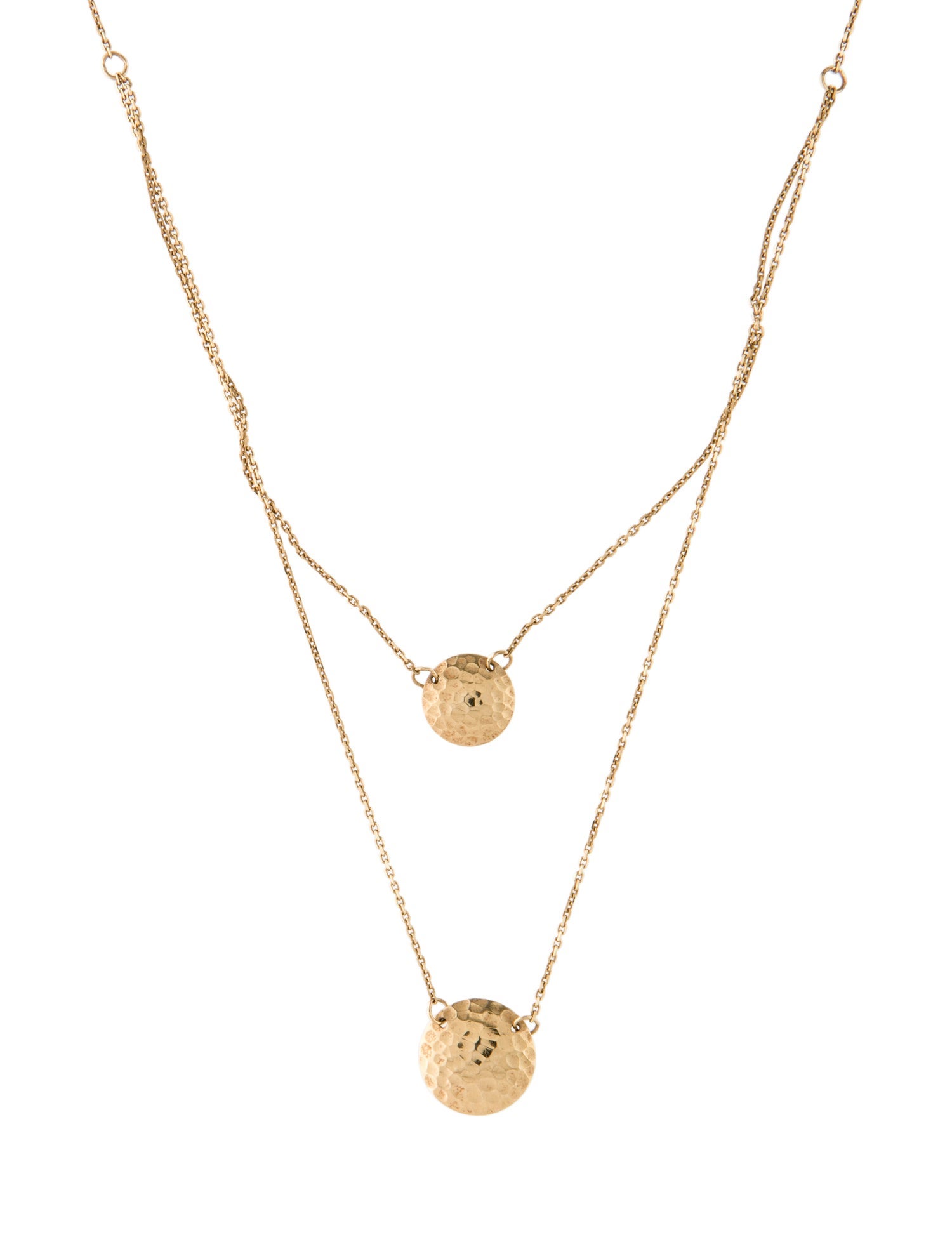 Necklace 14K Pendant Double Strand
