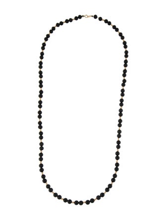Necklace 14K Onyx Bead Strand Necklace
