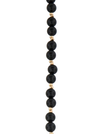 Necklace 14K Onyx Bead Strand Necklace
