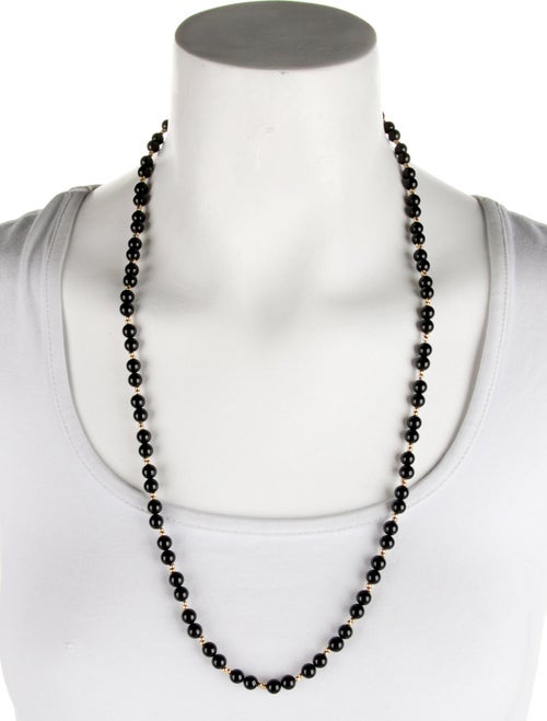 Necklace 14K Onyx Bead Strand Necklace