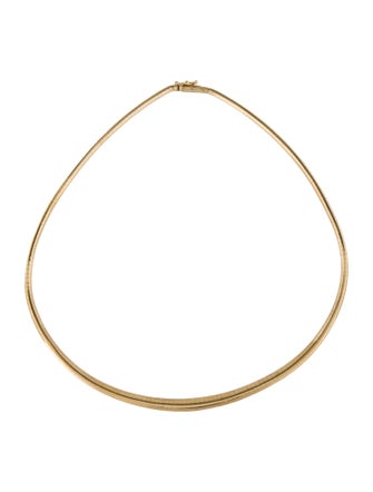 Necklace 14K Graduated Omega Chain Collar Necklace