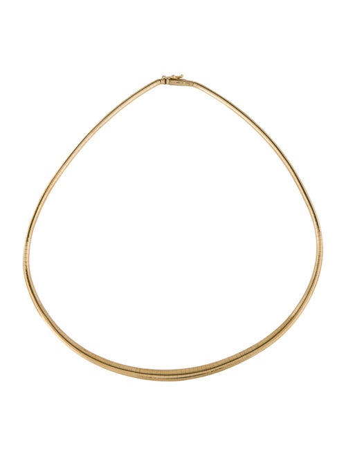 Necklace 14K Graduated Omega Chain Collar Necklace
