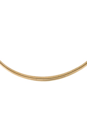 Necklace 14K Graduated Omega Chain Collar Necklace
