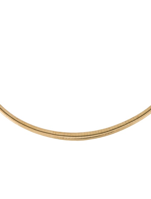 Necklace 14K Graduated Omega Chain Collar Necklace