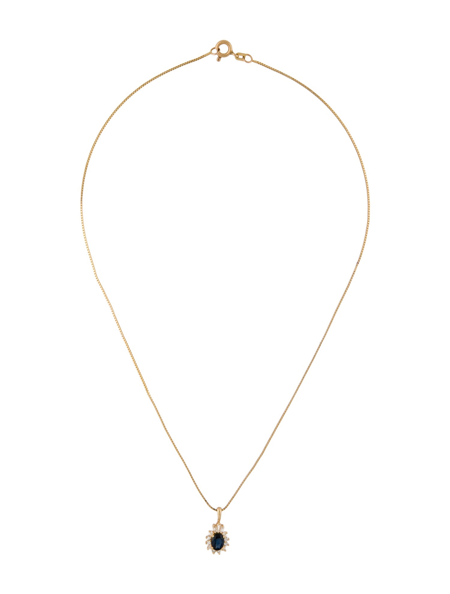 Necklace 14K Sapphire & Diamond Pendant