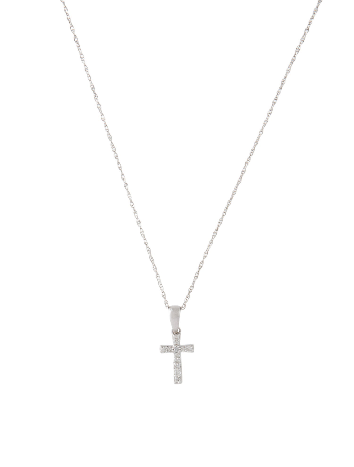 Necklace 14K Diamond Cross Pendant Necklace