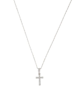 Necklace 14K Diamond Cross Pendant Necklace