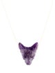Necklace 14K Amethyst & Onyx Wolf Pendant Necklace