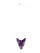 Necklace 14K Amethyst & Onyx Wolf Pendant Necklace