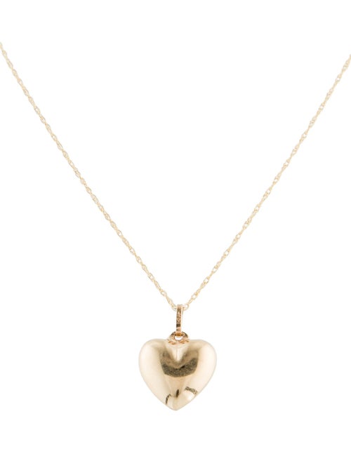 Necklace 14K Puffed Heart Pendant Necklace