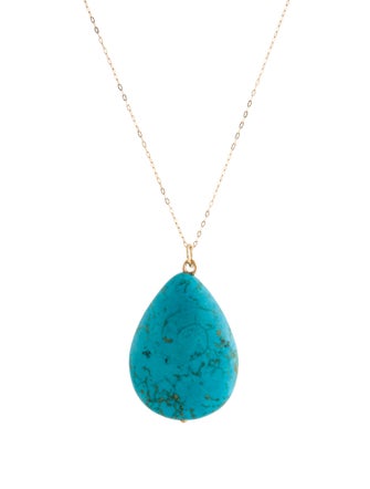Necklace 14K Dyed Magnesite Pendant Necklace