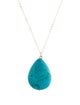 Necklace 14K Dyed Magnesite Pendant Necklace