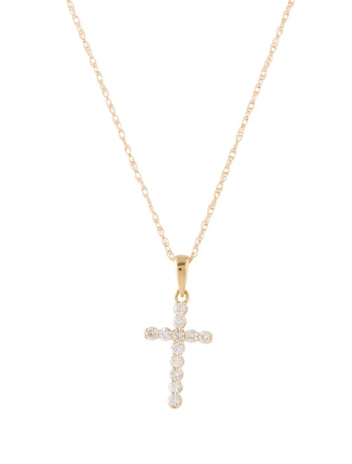 Necklace 14K Diamond Cross Pendant Necklace