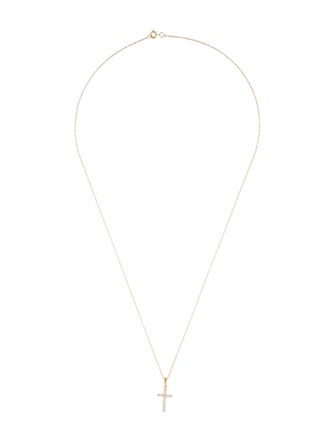 Necklace 14K Diamond Cross Pendant Necklace