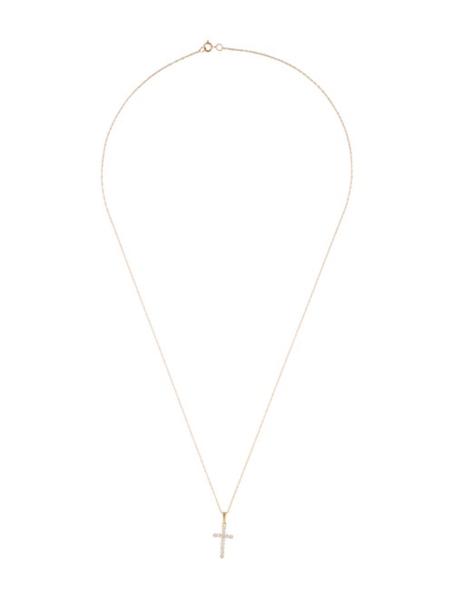 Necklace 14K Diamond Cross Pendant Necklace