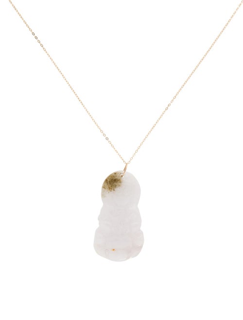 Necklace 14K Jadeite Buddha Pendant Necklace