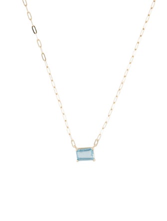 Necklace 14K Aquamarine Pendant Necklace