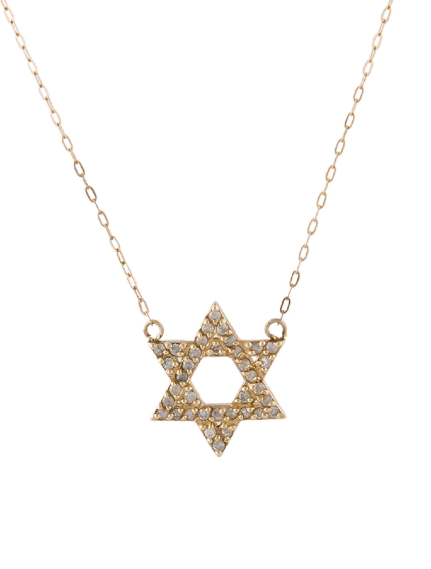 Necklace 14K Diamond Star of David Pendant
