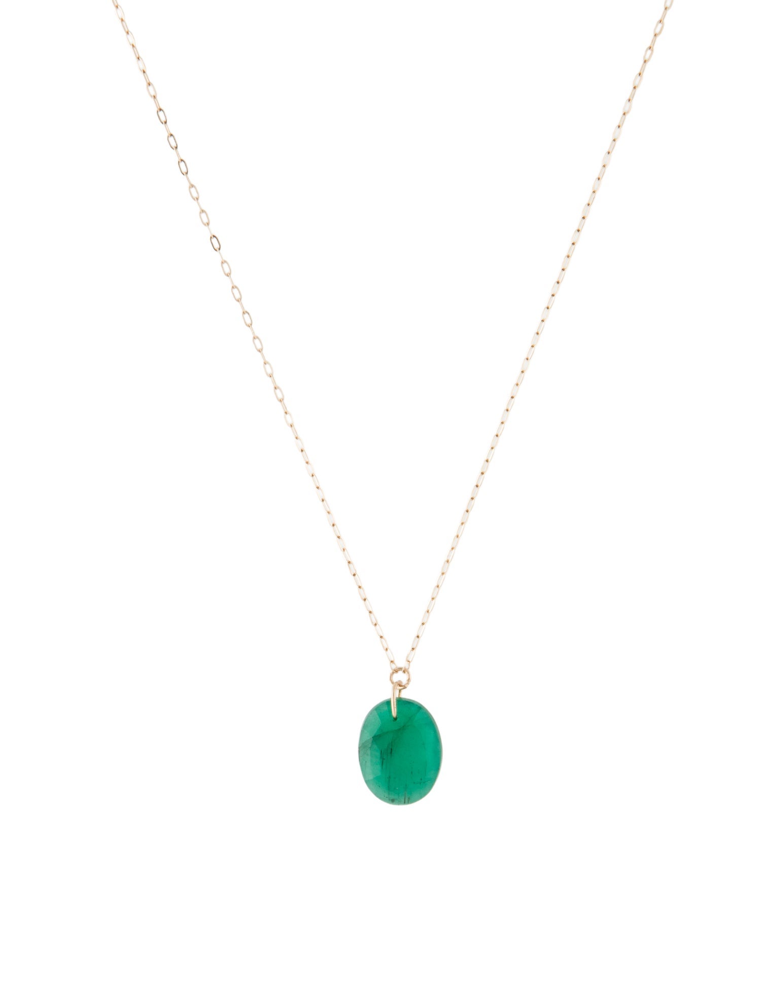 Necklace 14K Emerald Pendant Necklace