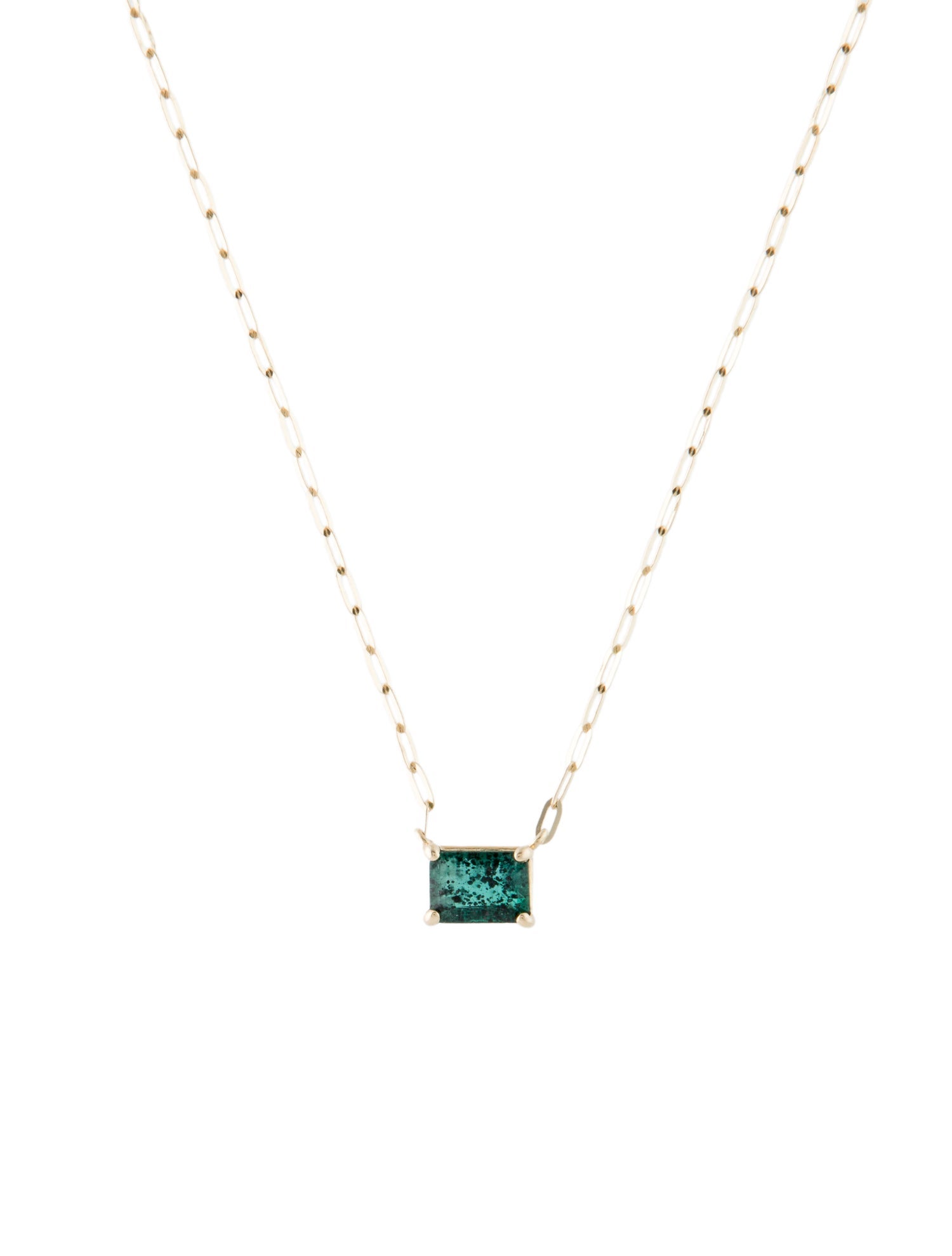 Necklace 14K Emerald Pendant Necklace