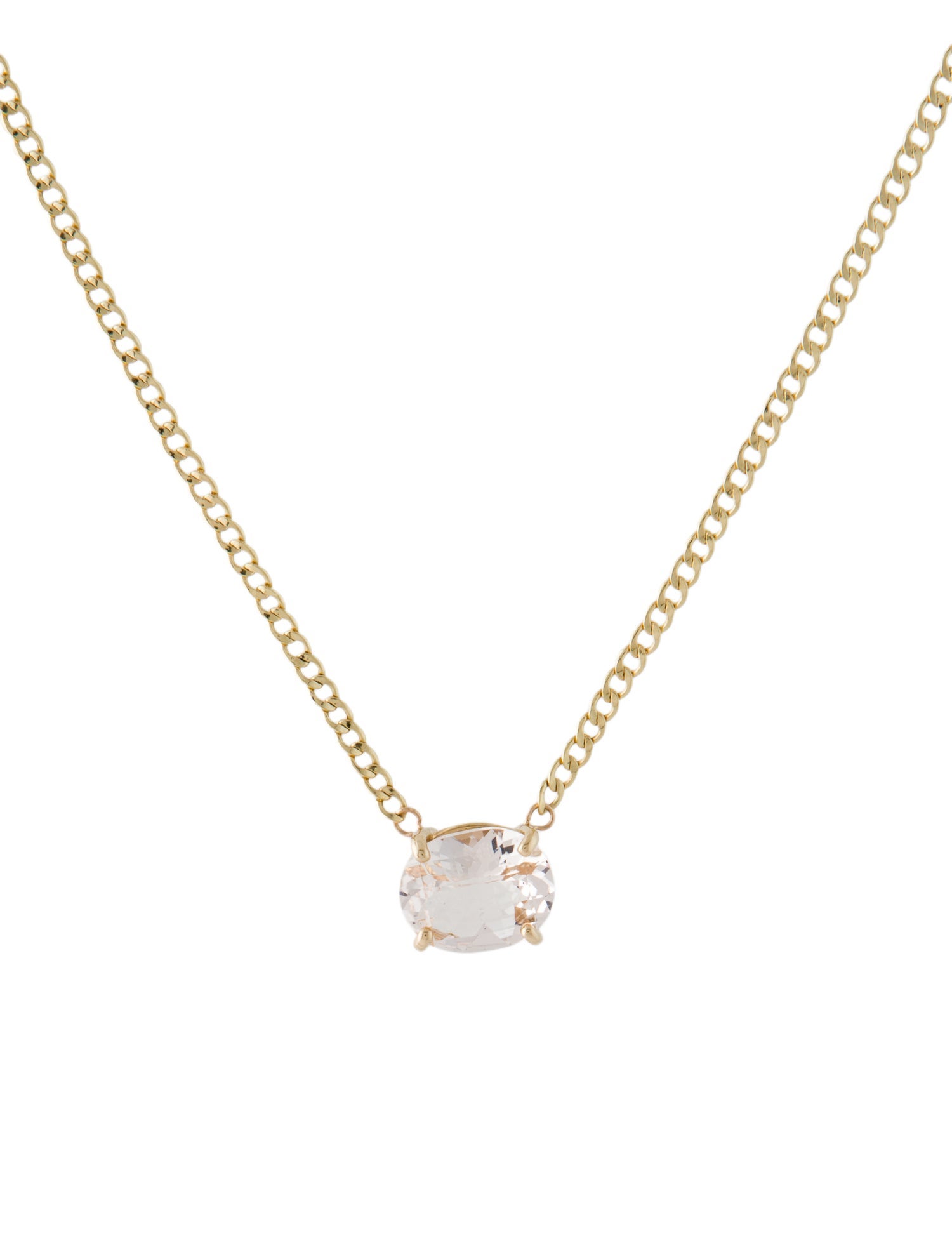 Necklace 14K Goshenite Pendant Necklace