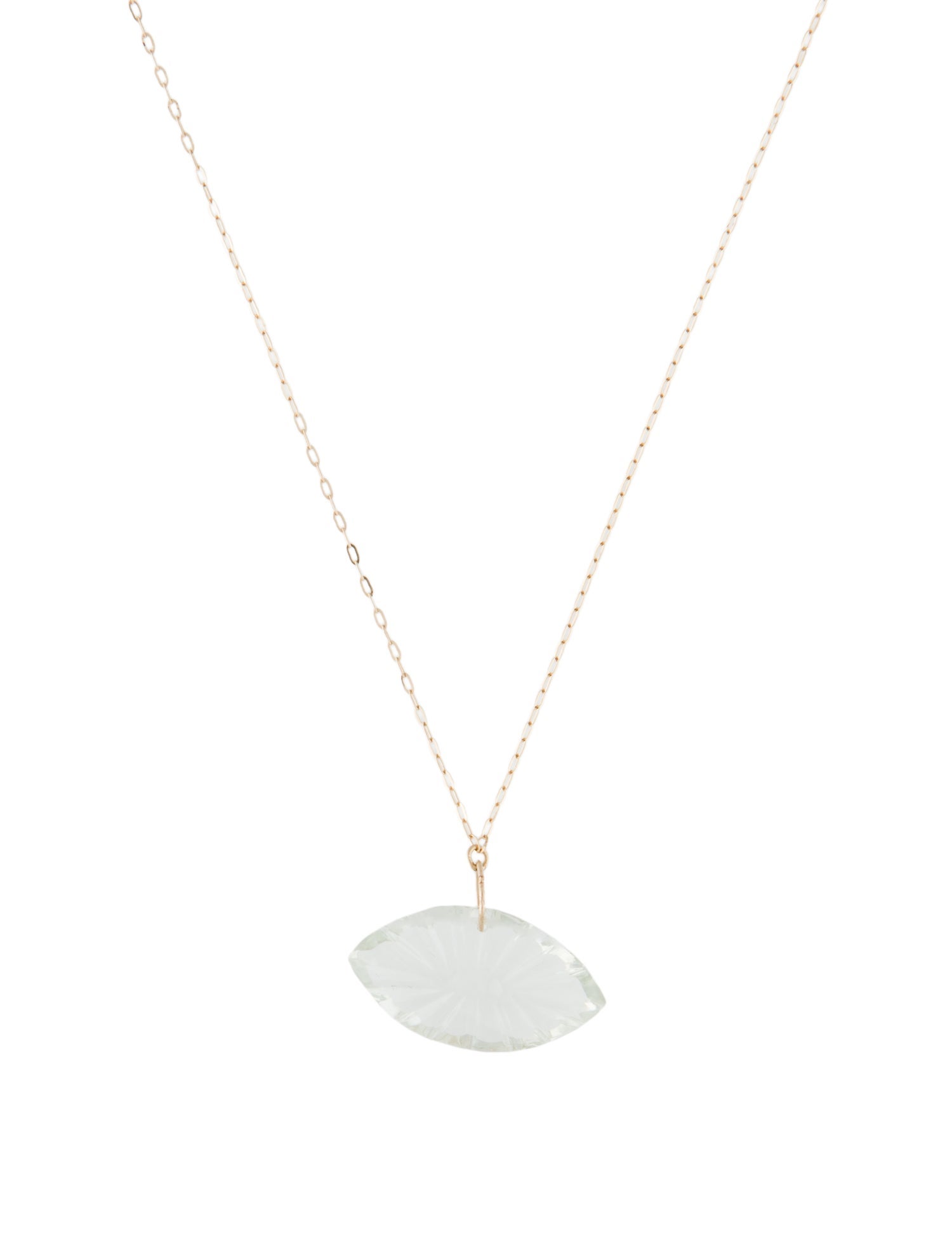 Necklace 14K Prasiolite Pendant Necklace