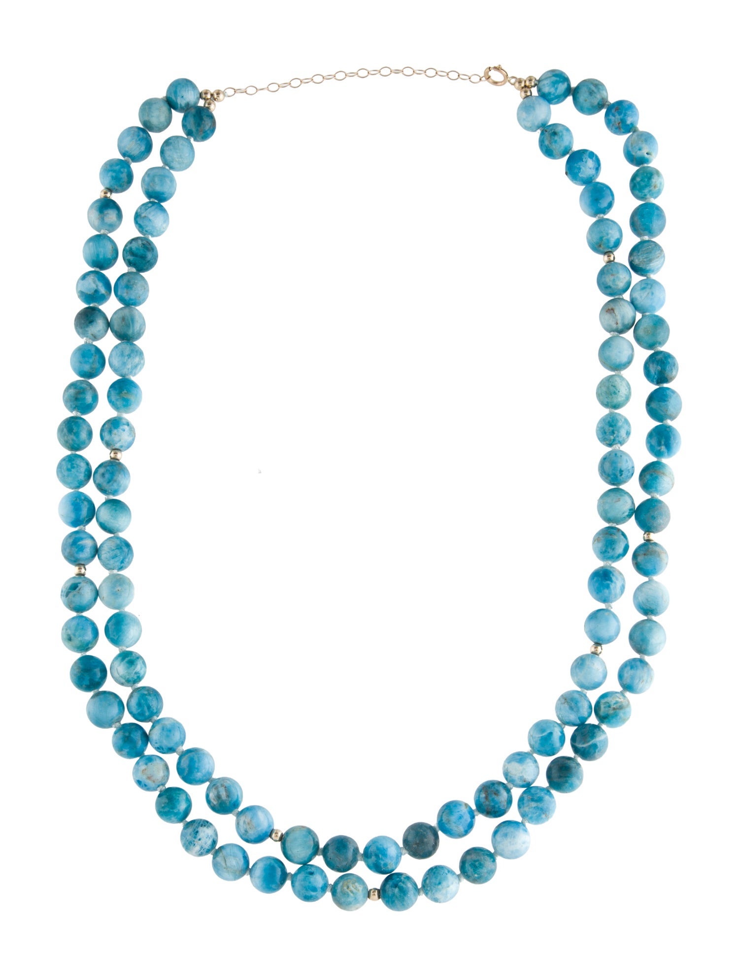 Necklace 14K Apatite Double Strand Bead