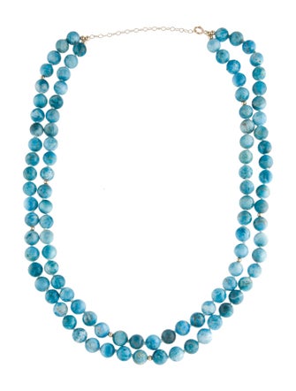 Necklace 14K Apatite Double Strand Bead Necklace