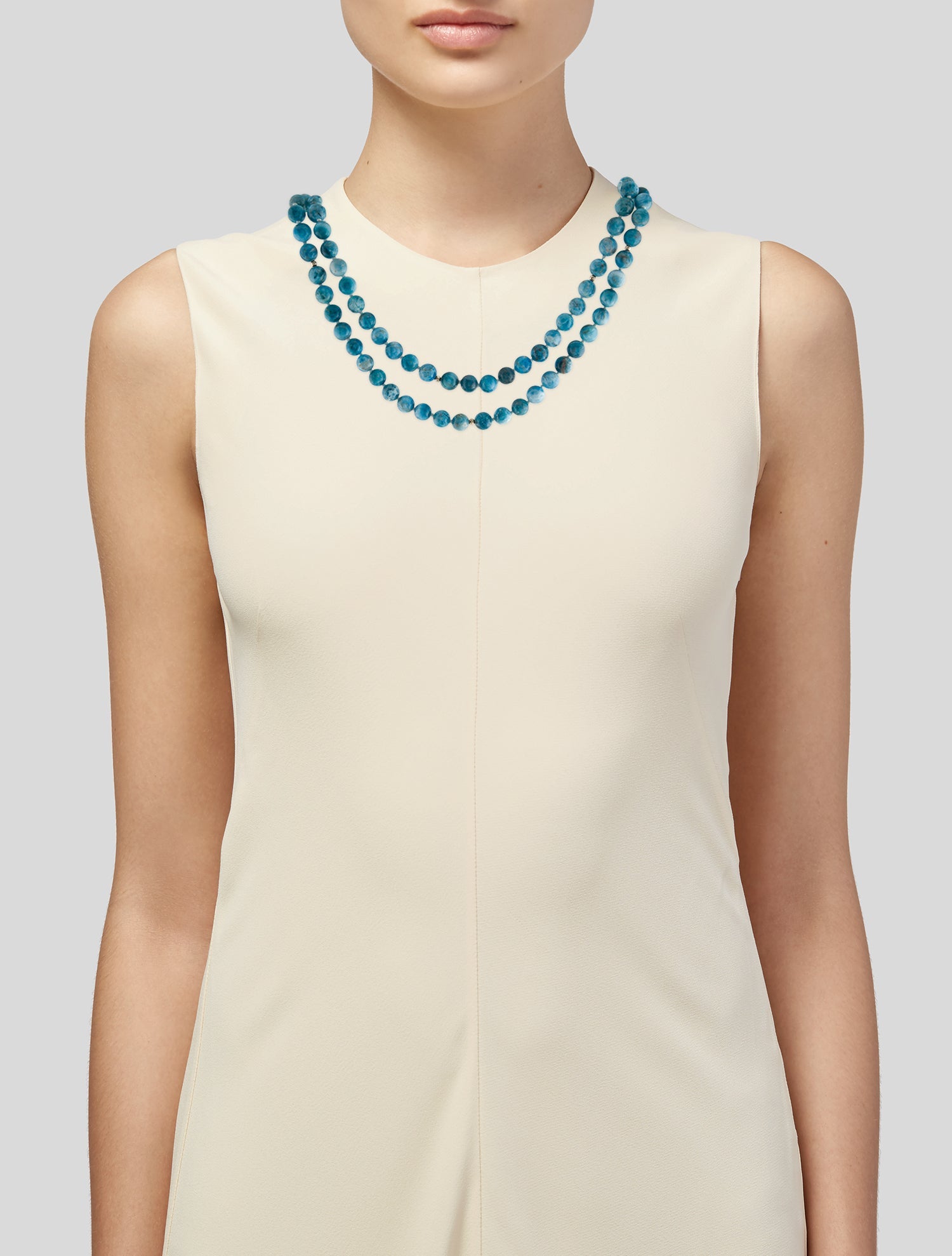 Necklace 14K Apatite Double Strand Bead