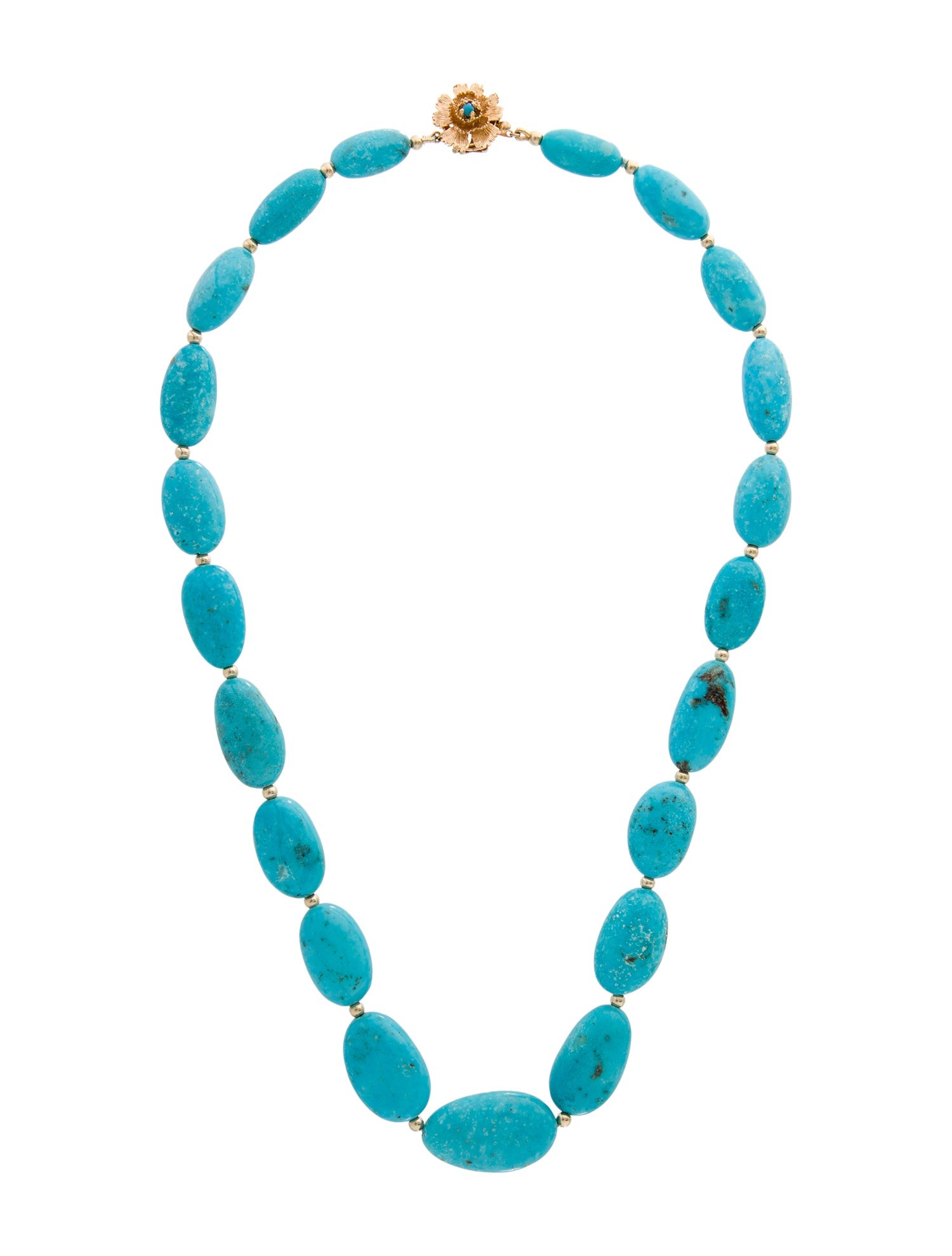 Necklace 14K Turquoise Bead Strand Necklace