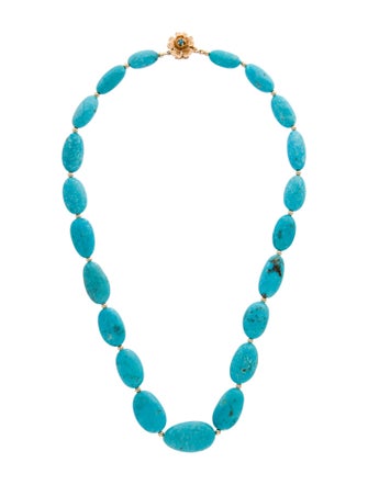 Necklace 14K Turquoise Bead Strand Necklace