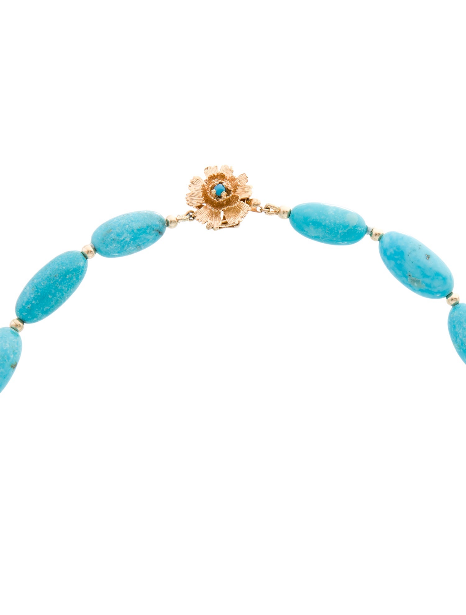 Necklace 14K Turquoise Bead Strand Necklace