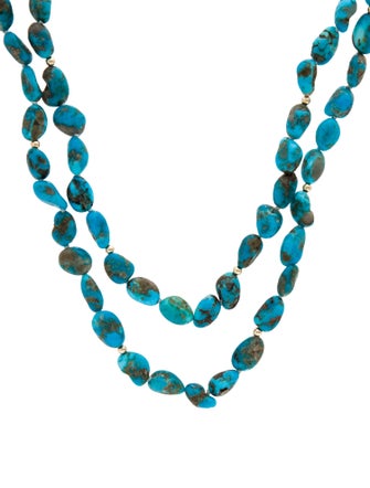 Necklace 14K Turquoise Double Strand Necklace