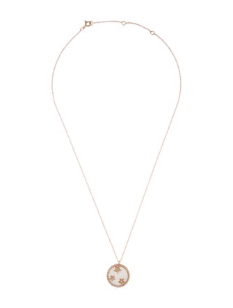 Necklace 14K Mother of Pearl & Diamond Star Pendant Necklace