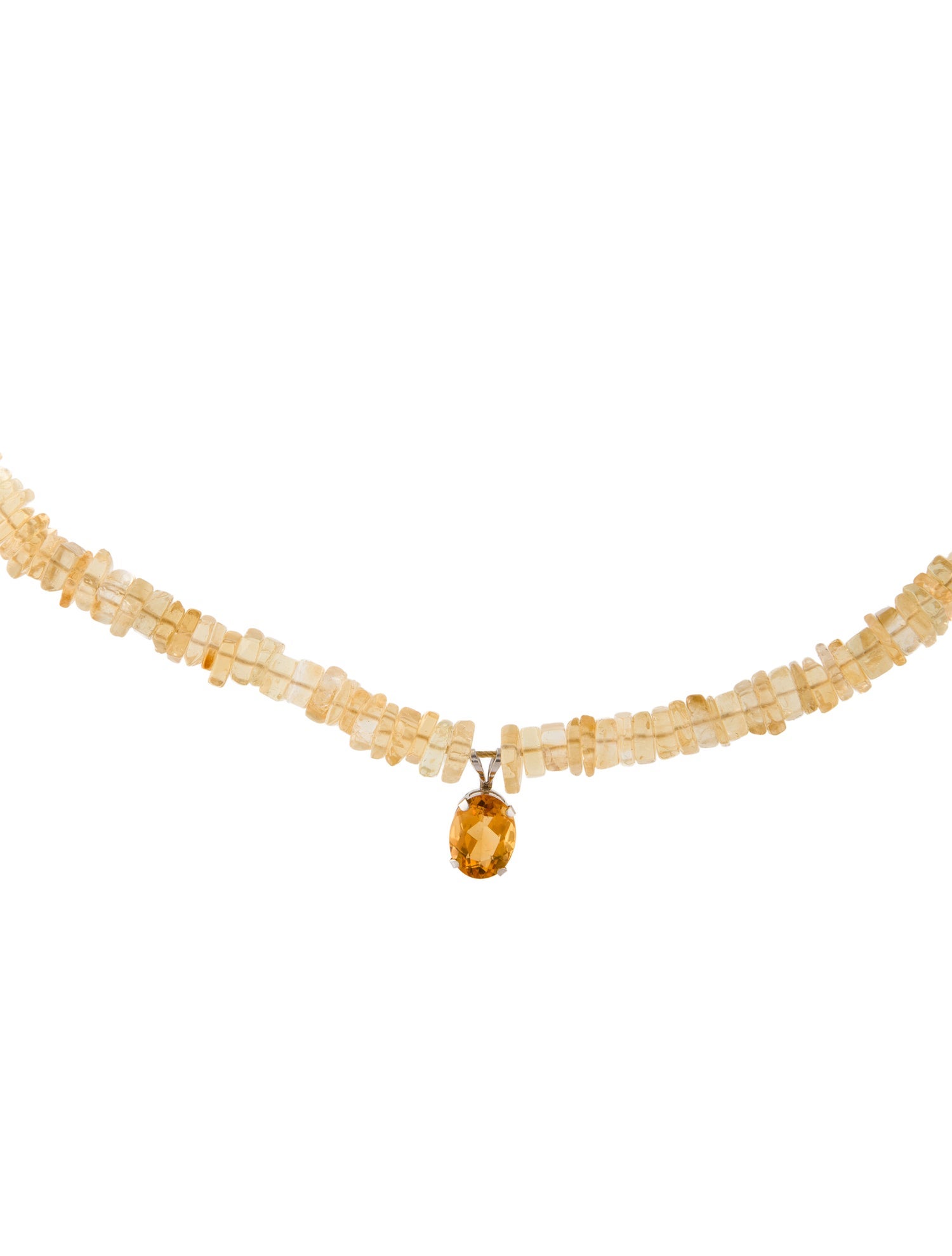 Necklace 14K Citrine Bead Pendant Necklace
