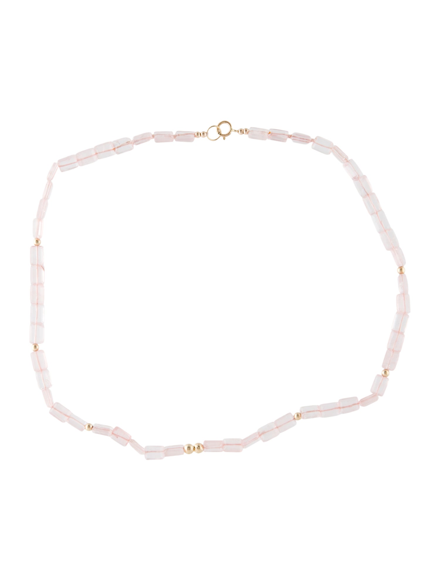 Necklace 14K Rose Quartz Beaded Necklace