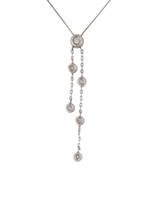 Necklace 18K Diamond Drop Pendant w/ 14K Box Chain