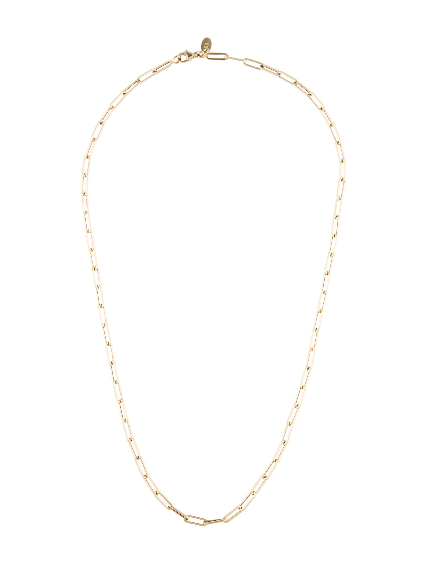 Necklace 14K Hollow Paperclip Link Chain