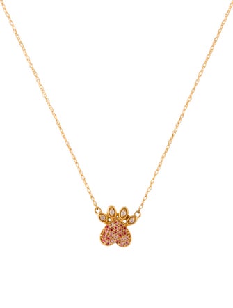 Necklace 10K Diamond Paw Pendant Necklace